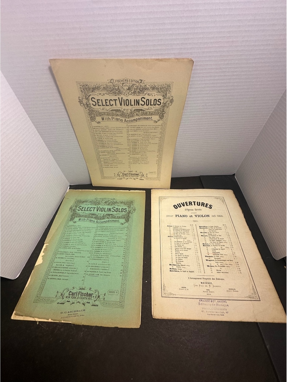 Antique 1891 Violin Piano Sheet Music Lot Sivori Rossini Carl Fischer Schott